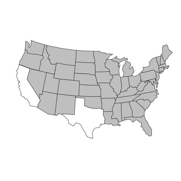 Outline Of United States Map Brown PNG Clip art