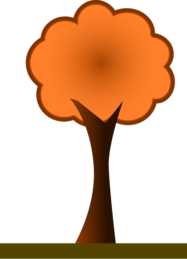 Large 4 Layer Orange Fir Tree PNG Clip art