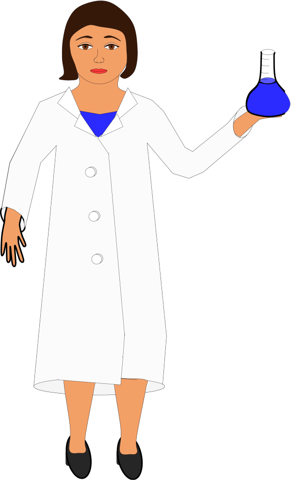 Lab Coat Worn By Scientist With Brown Beard PNG Clip art