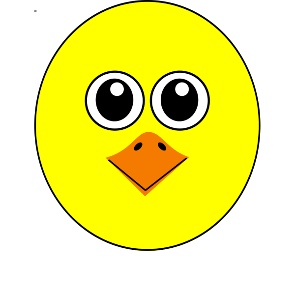 Funny Chick Face Cartoon PNG Clip art
