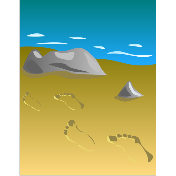 Footprints In Sand PNG Clip art