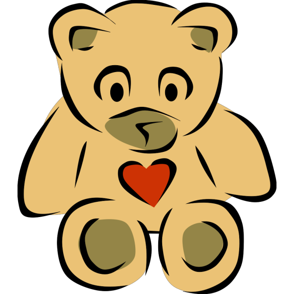 Stylized Teddy Bear With Heart PNG Clip art