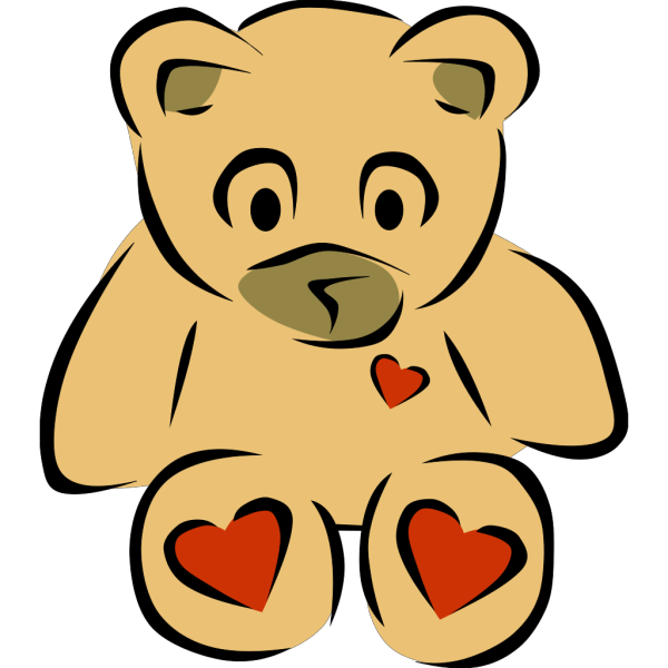 Stylized Teddy Bear With Hearts PNG Clip art