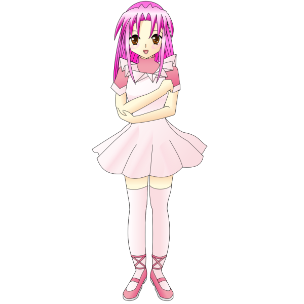 Girl With Pink Hair PNG Clip art