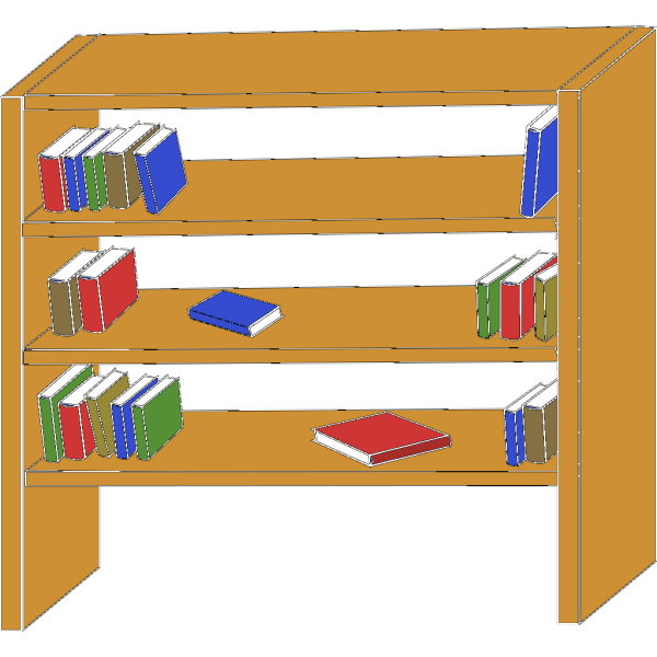 Furniture Library Shelves Books PNG Clip art