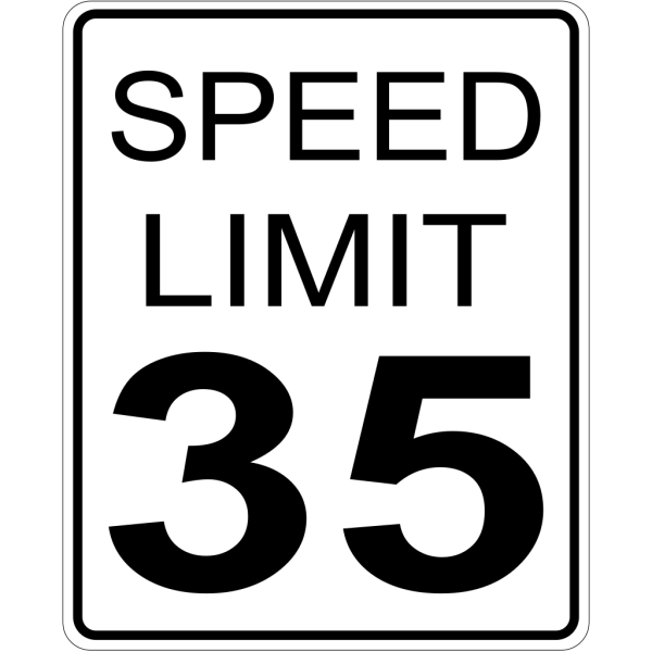 35mph Speed Limit Sign PNG Clip art