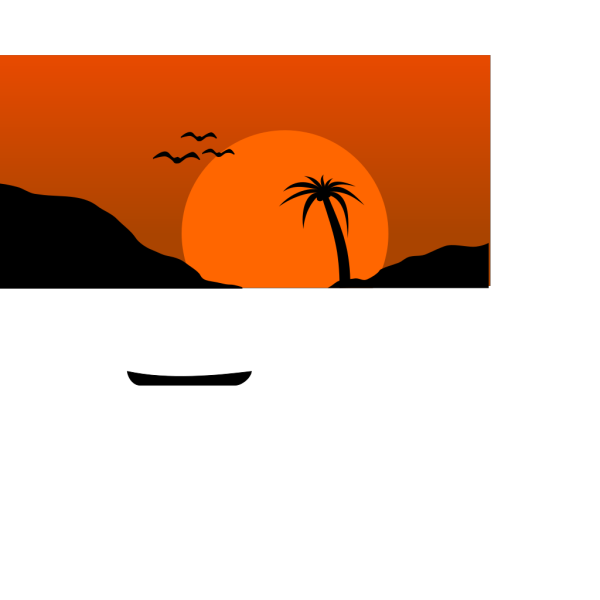Sunset Water Scene PNG Clip art