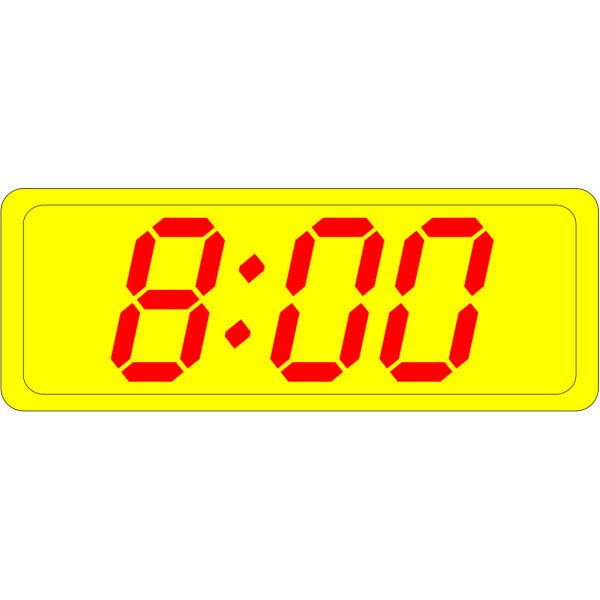 Digital Clock 8:00 PNG Clip art