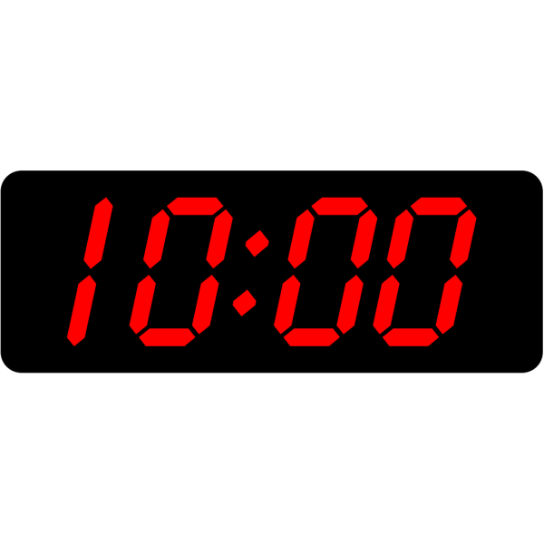 Digital Clock 10:00 PNG Clip art