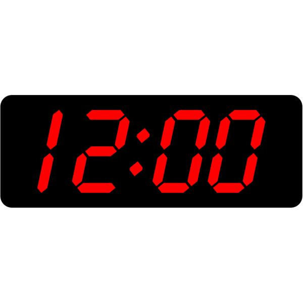 Digital Clock 12:00 PNG Clip art