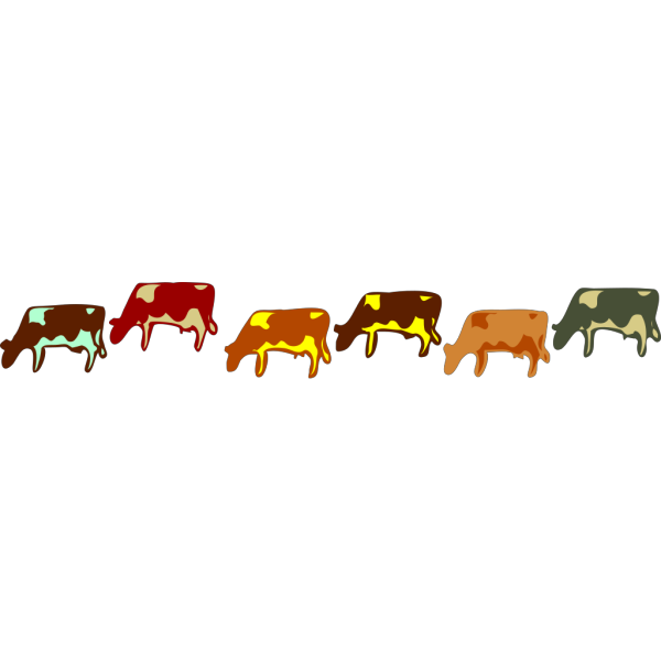 Colour Cows 1 PNG images