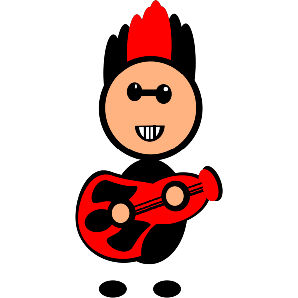 Rock Star With Guitar PNG Clip art