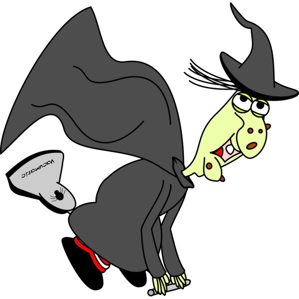 Witch On Vacuum Cleaner PNG Clip art