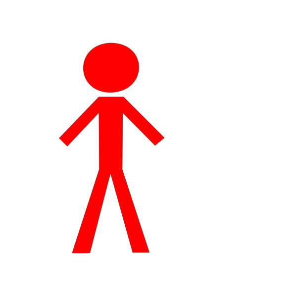 Half Blue Half Red Stick Figure Woman PNG Clip art