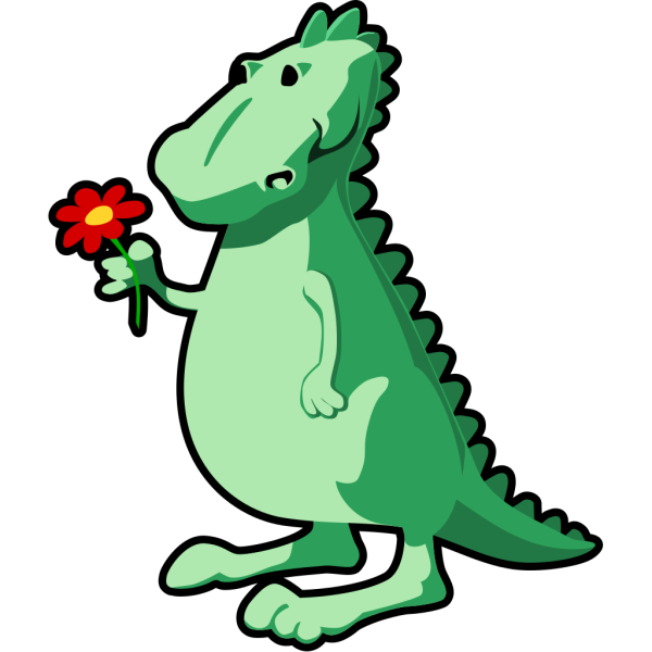 Dragon With Flower PNG Clip art