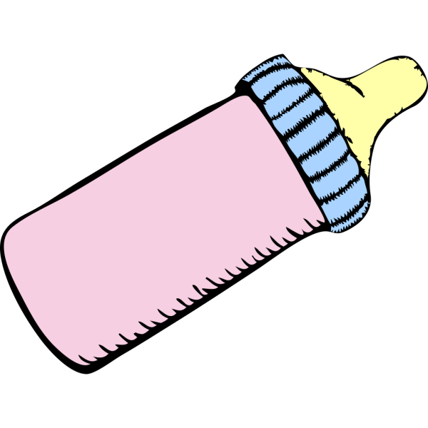 Baby Pink And Blue Bottle PNG Clip art