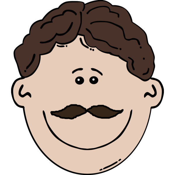 Smiling Mustache Man PNG Clip art