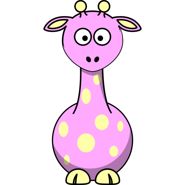 Pink Giraffe With 12 Dots PNG Clip art