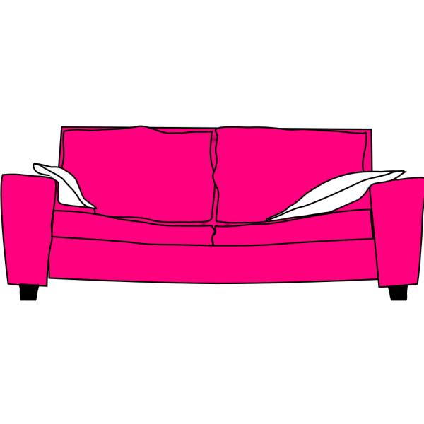 Pink Couch With Pillows PNG Clip art