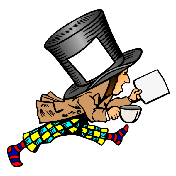 Mad Hatter With Blank Label And Blank Paper PNG Clip art