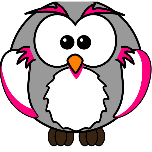 Pink/grey Owl PNG Clip art