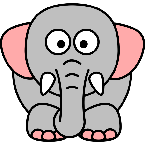 Cartoon Elephant Grey Pink PNG Clip art