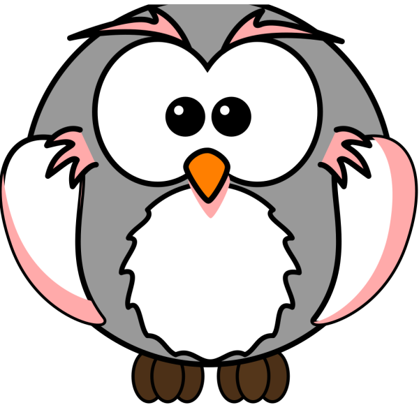 Light Pink/grey Owl PNG Clip art