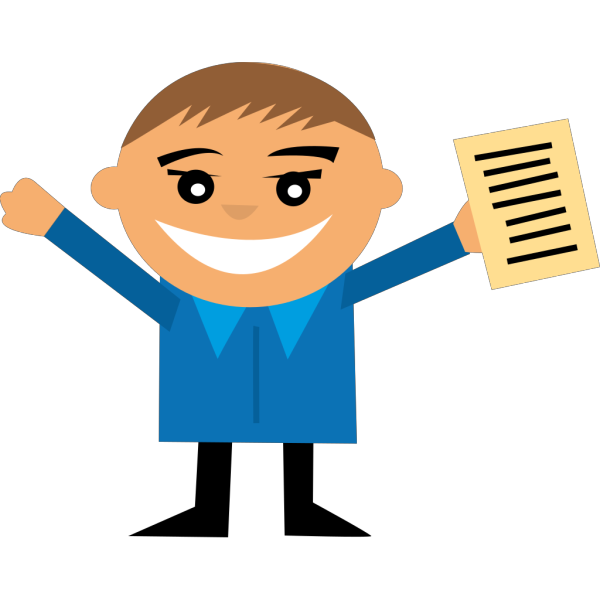 Happy Person With Paper PNG Clip art