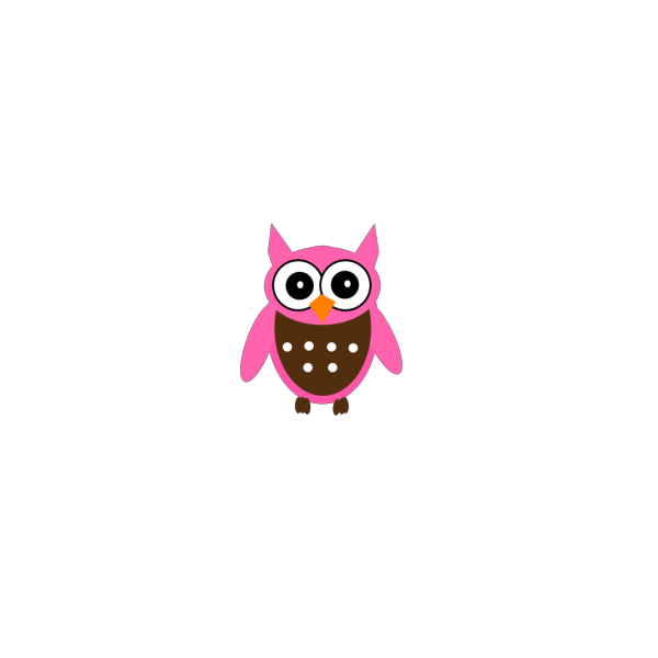 Cute Pink Owl PNG Clip art