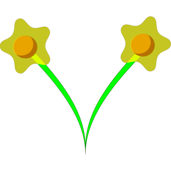 Two Daffodils PNG Clip art