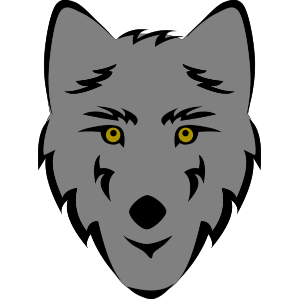 Simple Stylized Wolf Head PNG Clip art
