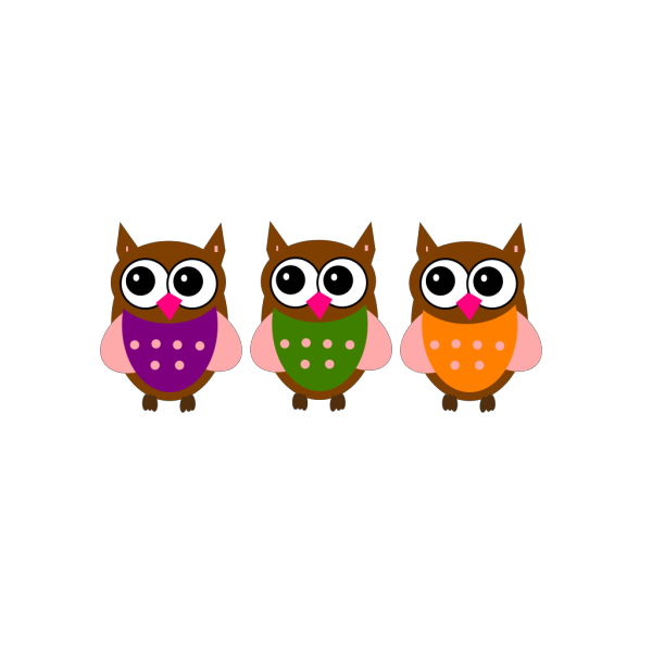 Pink Owl On A Branch PNG Clip art