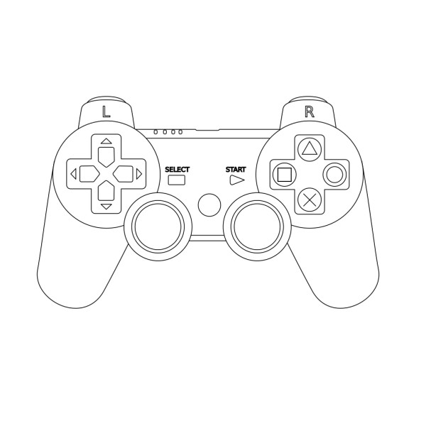 Game Console Controller Outline PNG Clip art