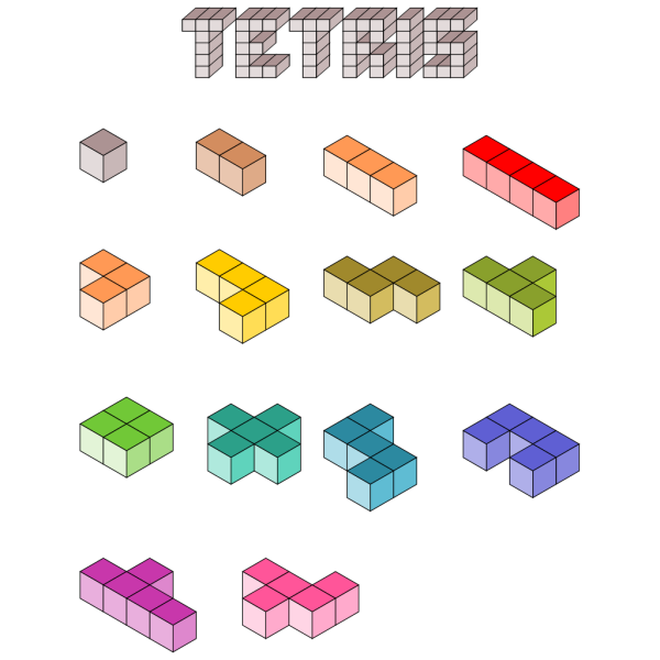 3d Tetris Blocks PNG Clip art