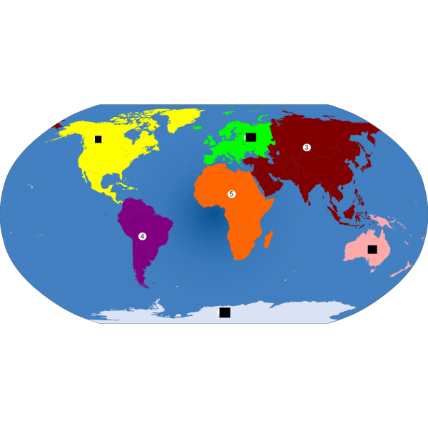 World Continents Colored PNG Clip art