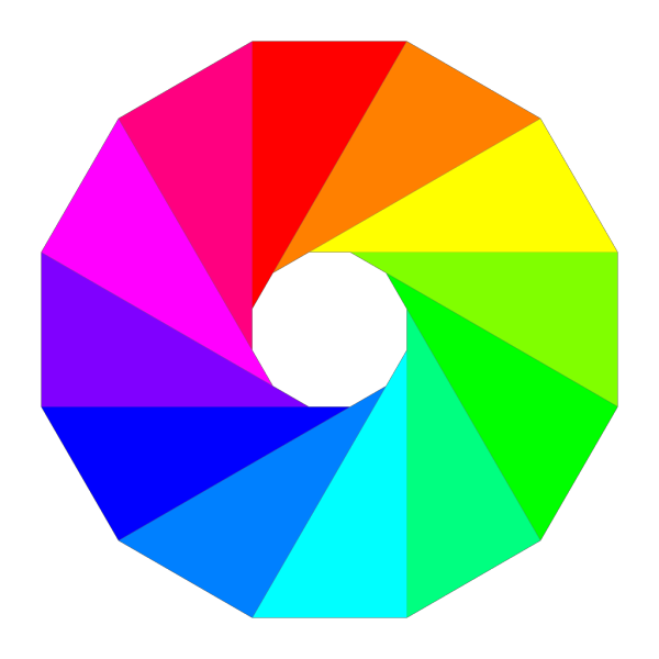 Color Wheel Dodecagon PNG Clip art