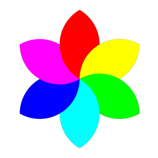 6 Color Football Flower Remix PNG Clip art