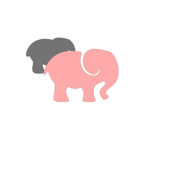 Pink & Grey Elephant PNG Clip art