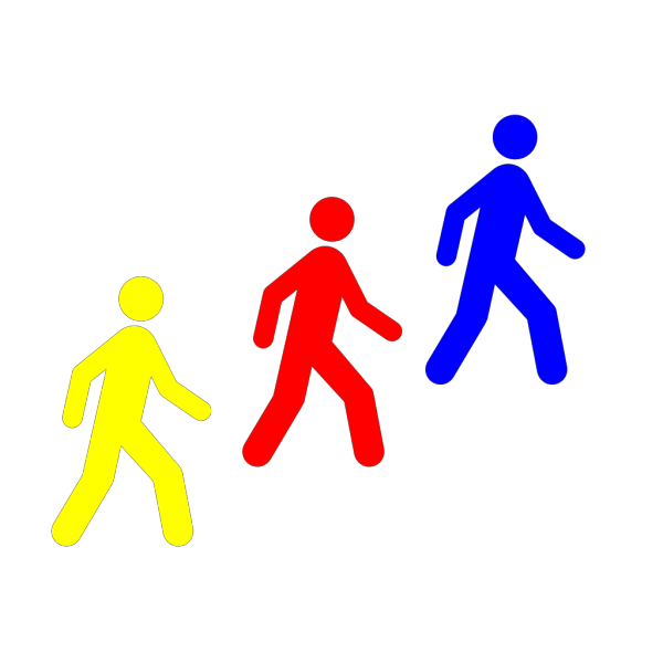 Walking Man Colors PNG Clip art
