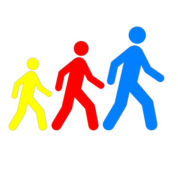 Walking Man Colors 1 PNG Clip art