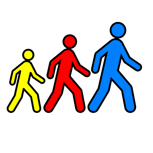 Walking Man Colors 2 PNG Clip art