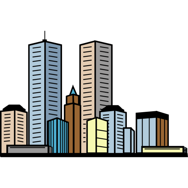 Cityline With Skyscrapers PNG Clip art