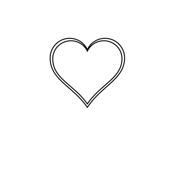 Double Outline Heart Without Excess White Around It PNG Clip art