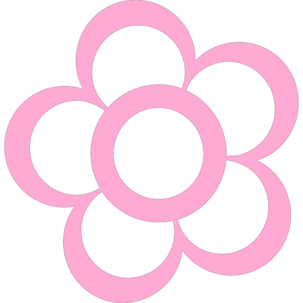 Pink Flower Outline PNG Clip art