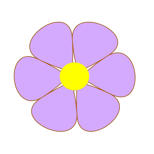 Purple Flower Outline PNG Clip art