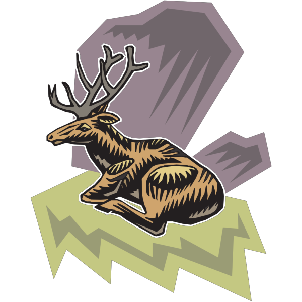 Deer Sitting Art PNG Clip art