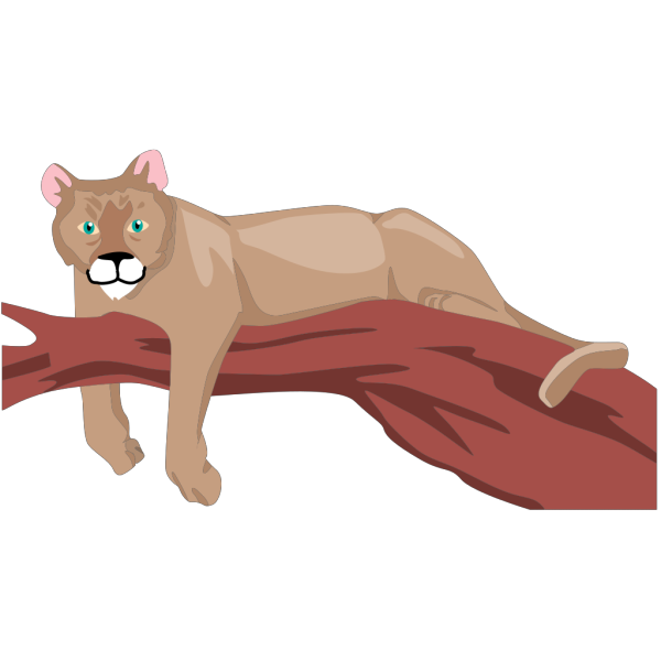Cougar On A Branch PNG Clip art