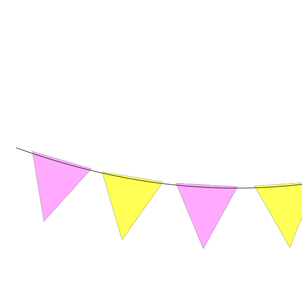 Pink Yellow Bunting PNG Clip art