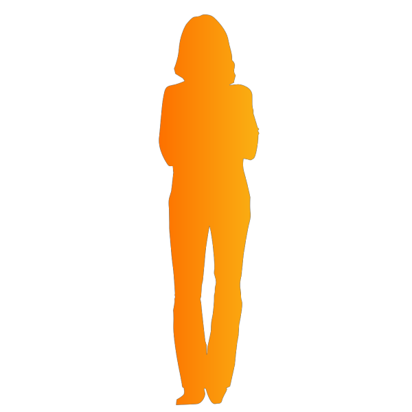 Solid Orange Person Outline Mauritius PNG Clip art