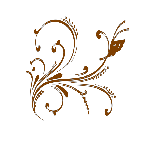 Gold Floral Design With Butterfly PNG Clip art